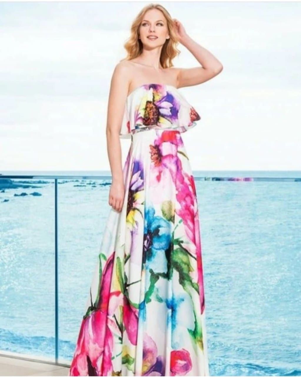 Vestido largo off shoulder