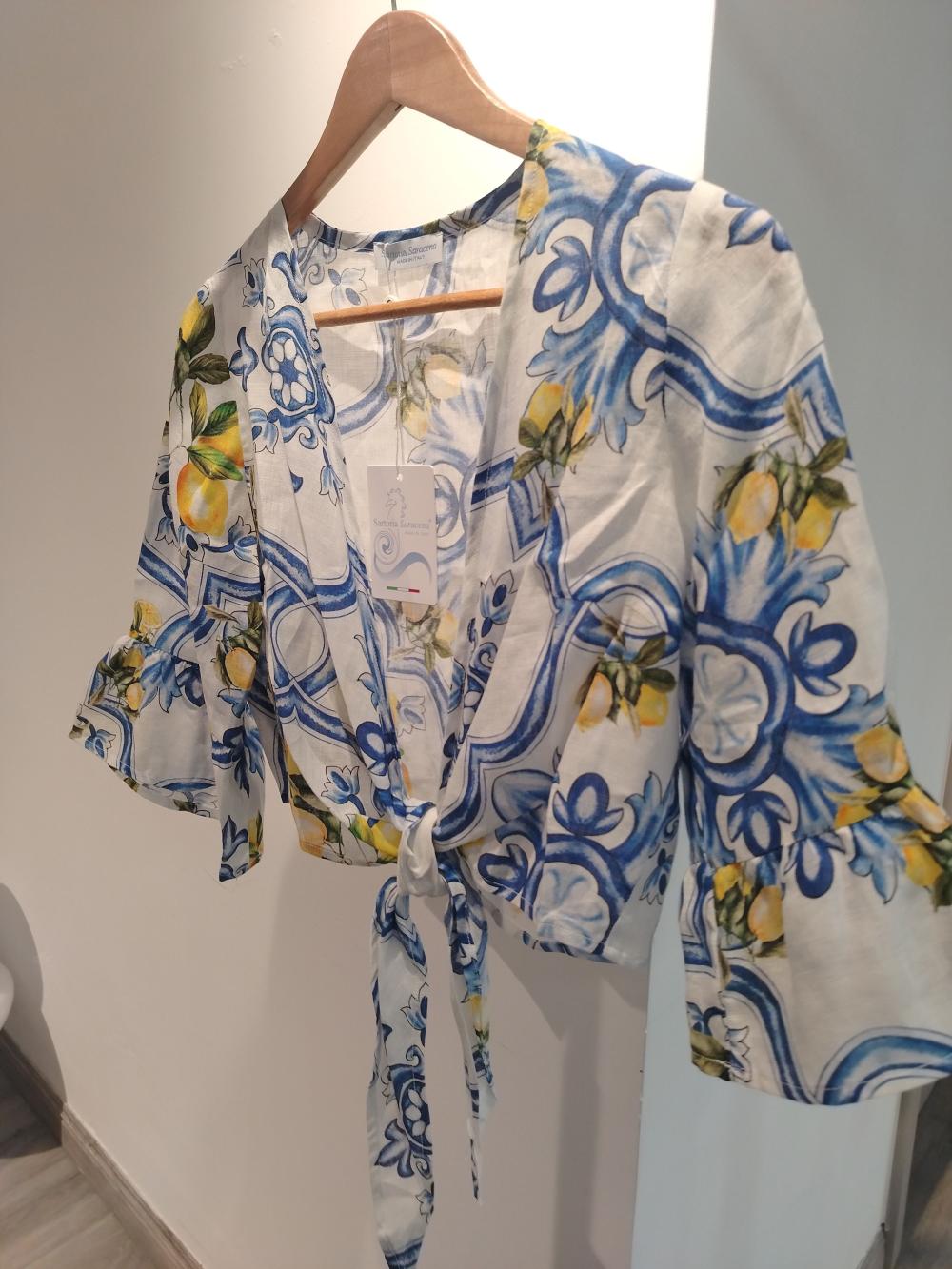 Bolero en lino. Orint de limones