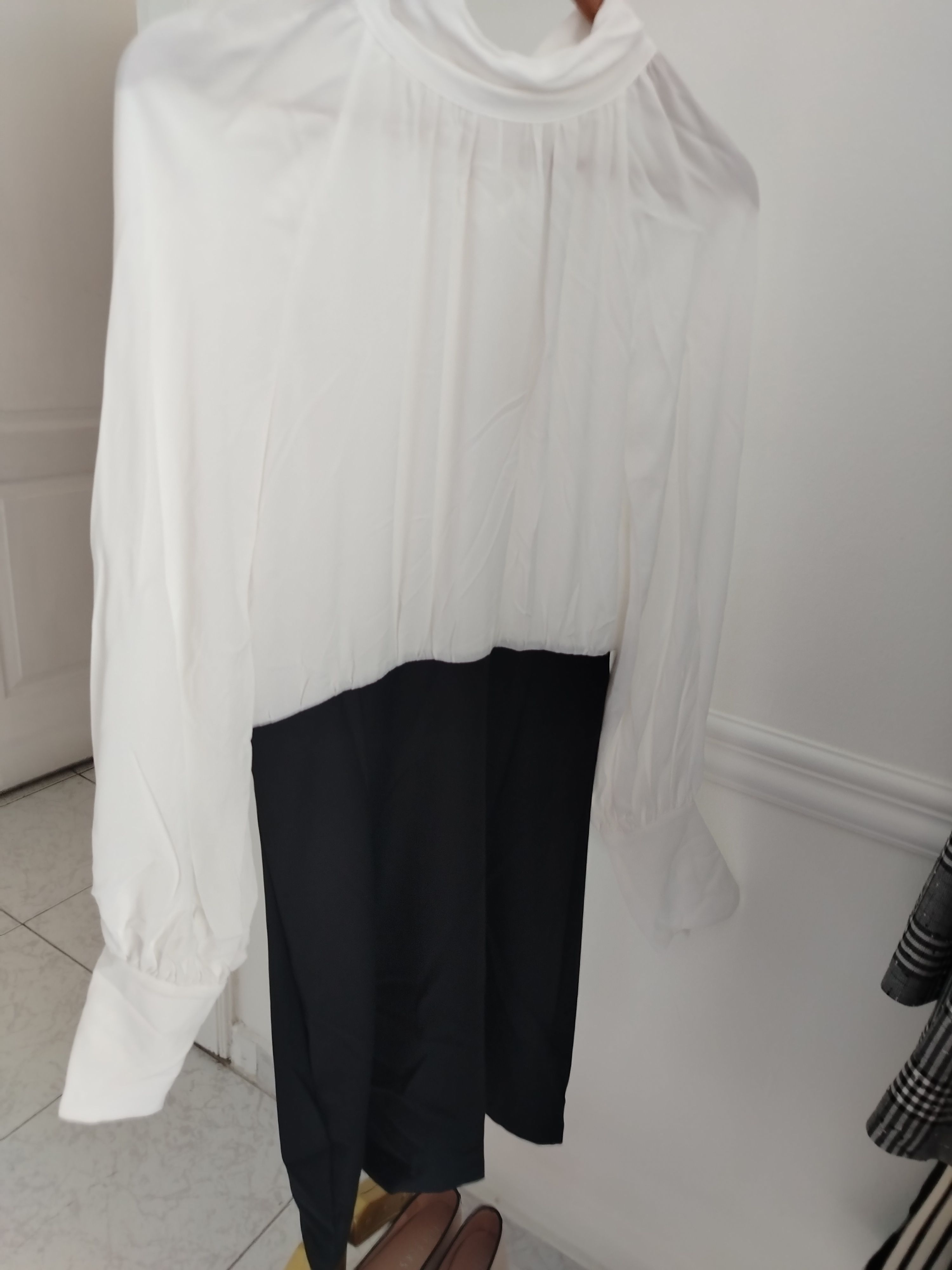Vestido blanco con negro