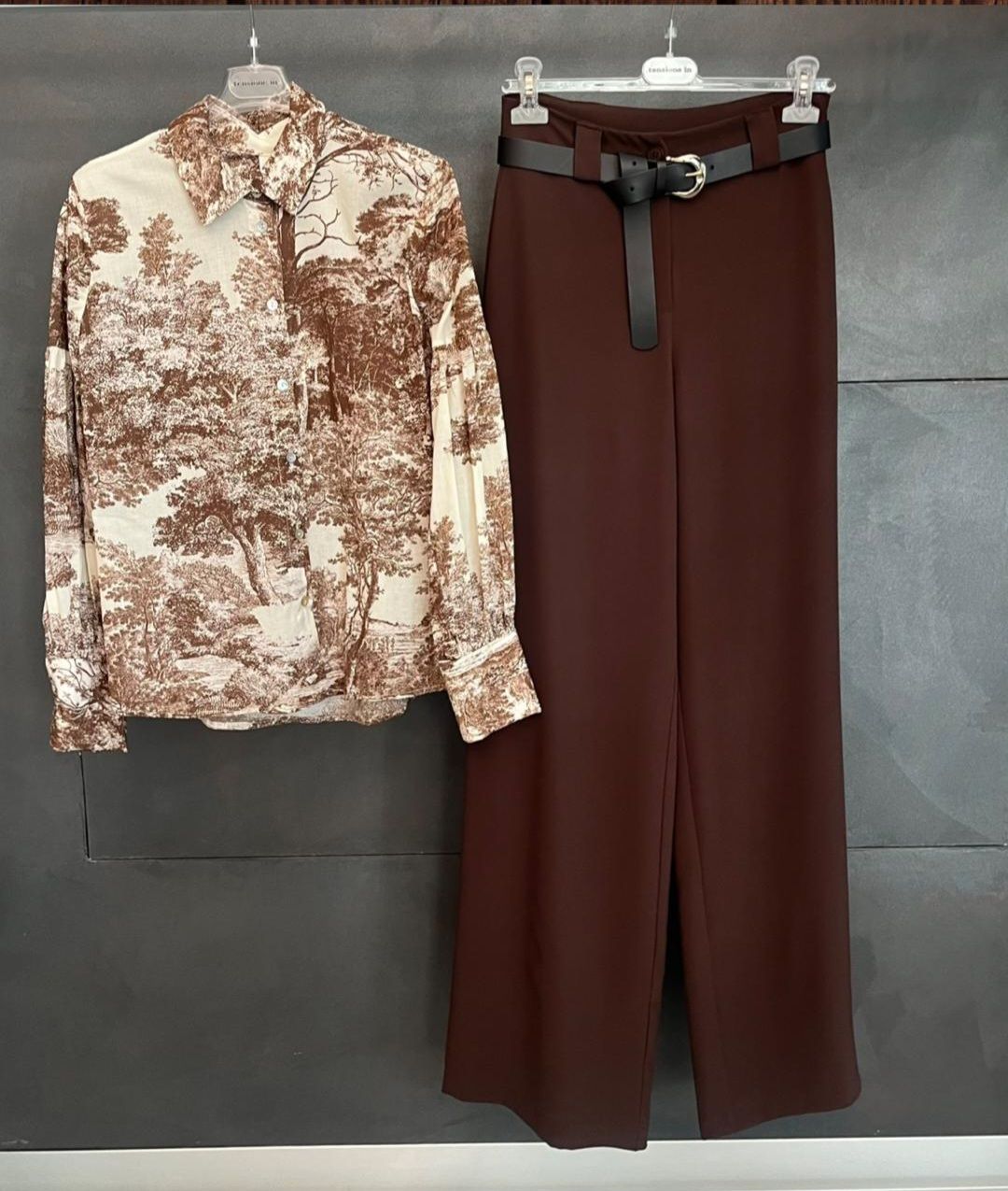 Camisa estampada Marron