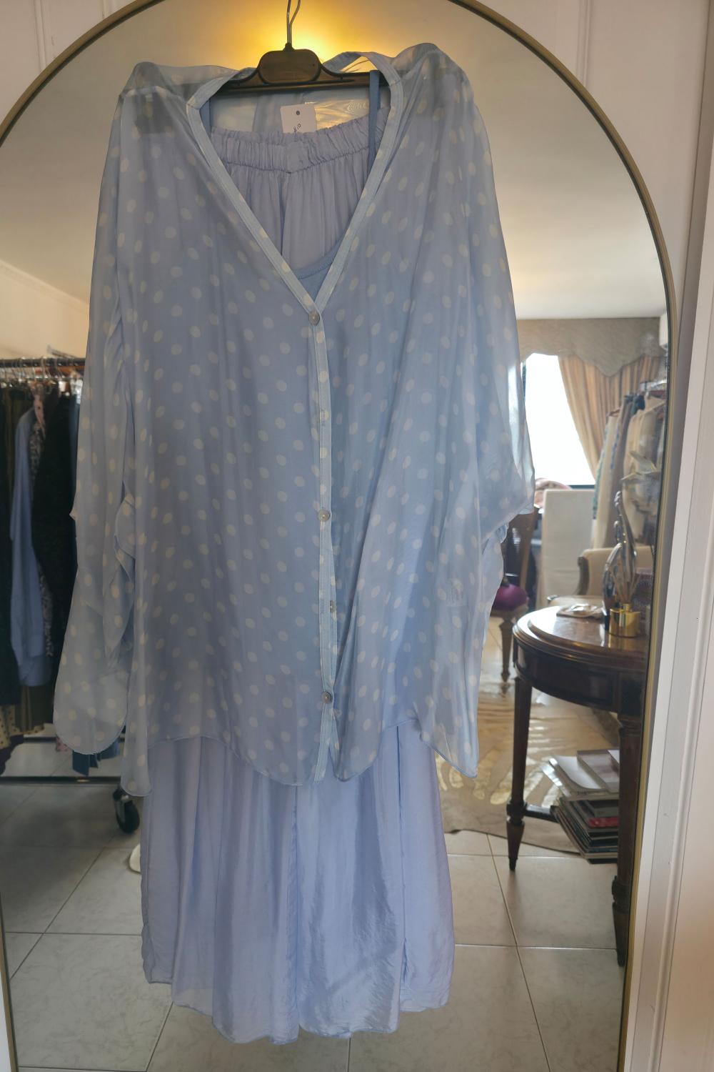 Set de Pantalon y Blusa en Seda