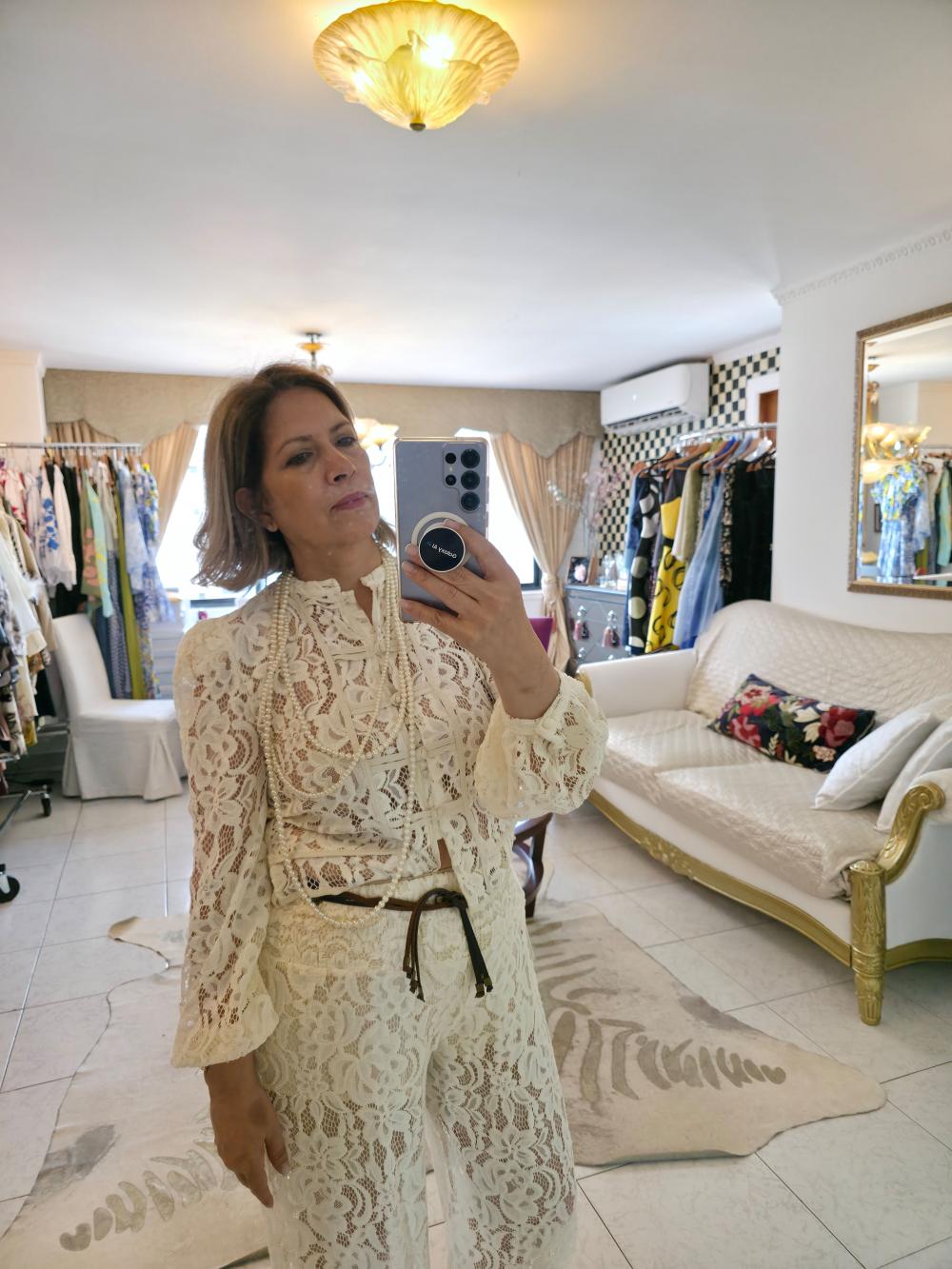 Set de Pantalon y Camisa en Macramé
