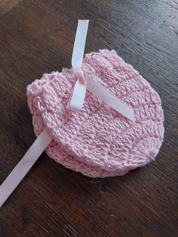 Manoplas rosadas para babés recién nacido